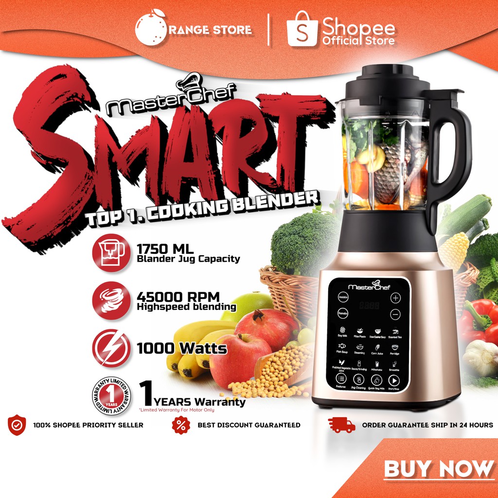 MASTERCHEF Highspeed Blender 1000w Food Preparation Grinder Food High Speed Blender Processor