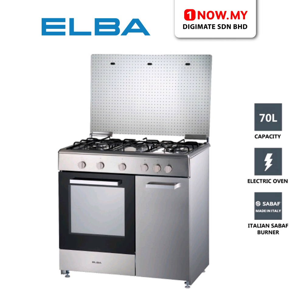 ELBA 4 Burner Standing Gas Cooker with Electric Oven EGCC9784E(SS