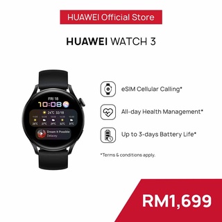 HUAWEI WATCH 3 | eSIM Cellular Calling | SpO2 Supported |