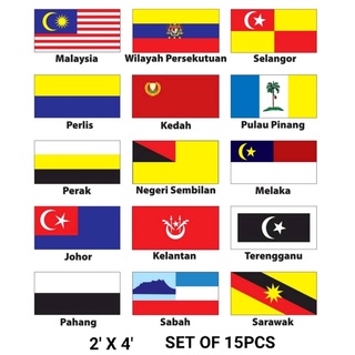 Malaysia All States Flag Bendera Semua Negeri Malaysia 3ft X 6ft Shopee Malaysia