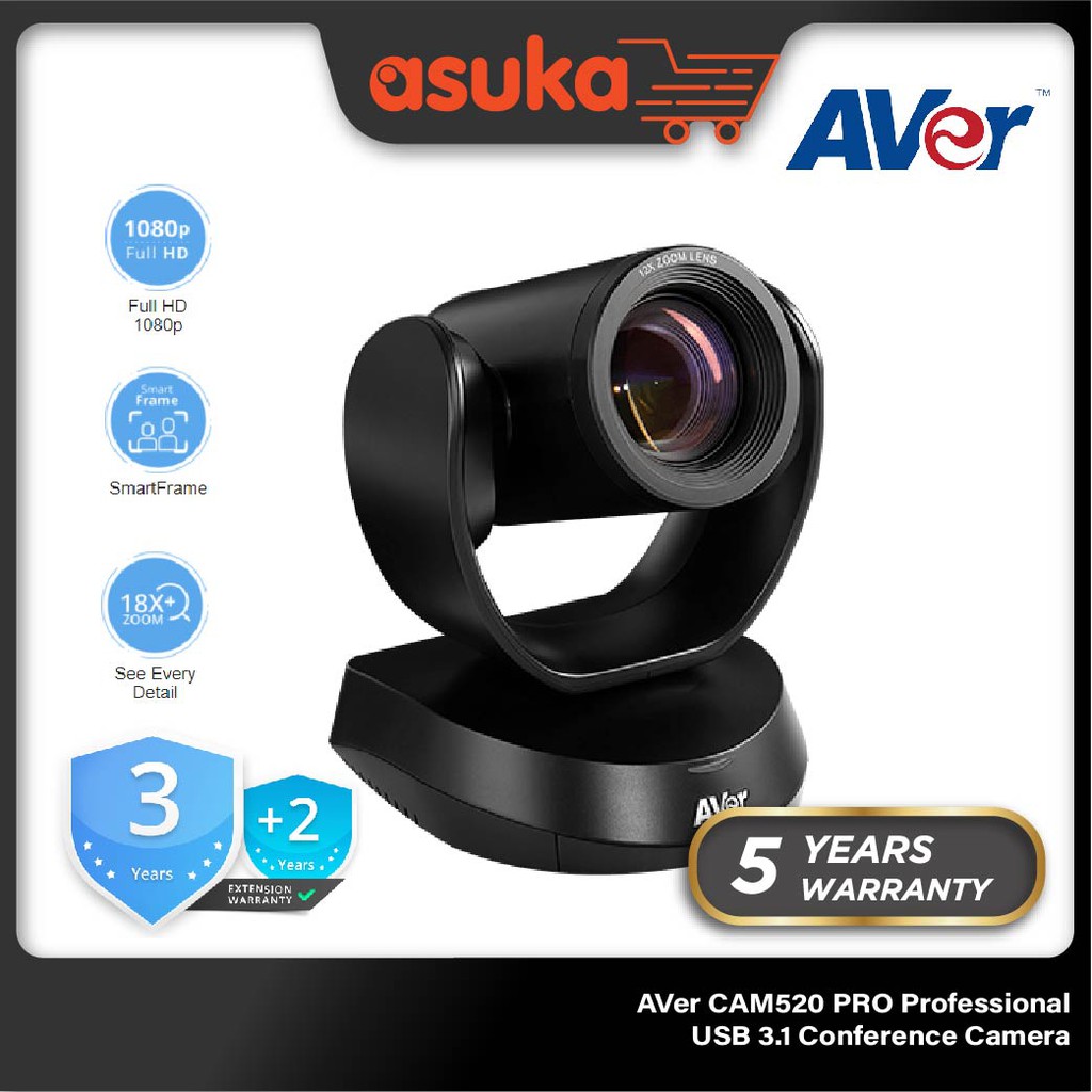 AVer CAM520 Pro Professional USB 3.1 Conference Camera for Mid-to-Large Rooms Full HD 1080