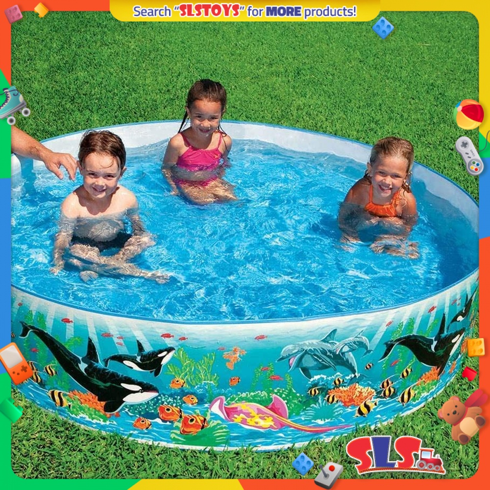 Intex Seahorse Buddies Kids 8 Foot Instant Kiddie Water SnapSet Swimming Pool 