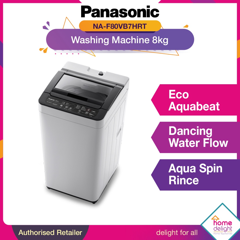 Panasonic Washing Machine 8KG [ NAF80VB7 NAF80VB7HRT ] Shopee Malaysia
