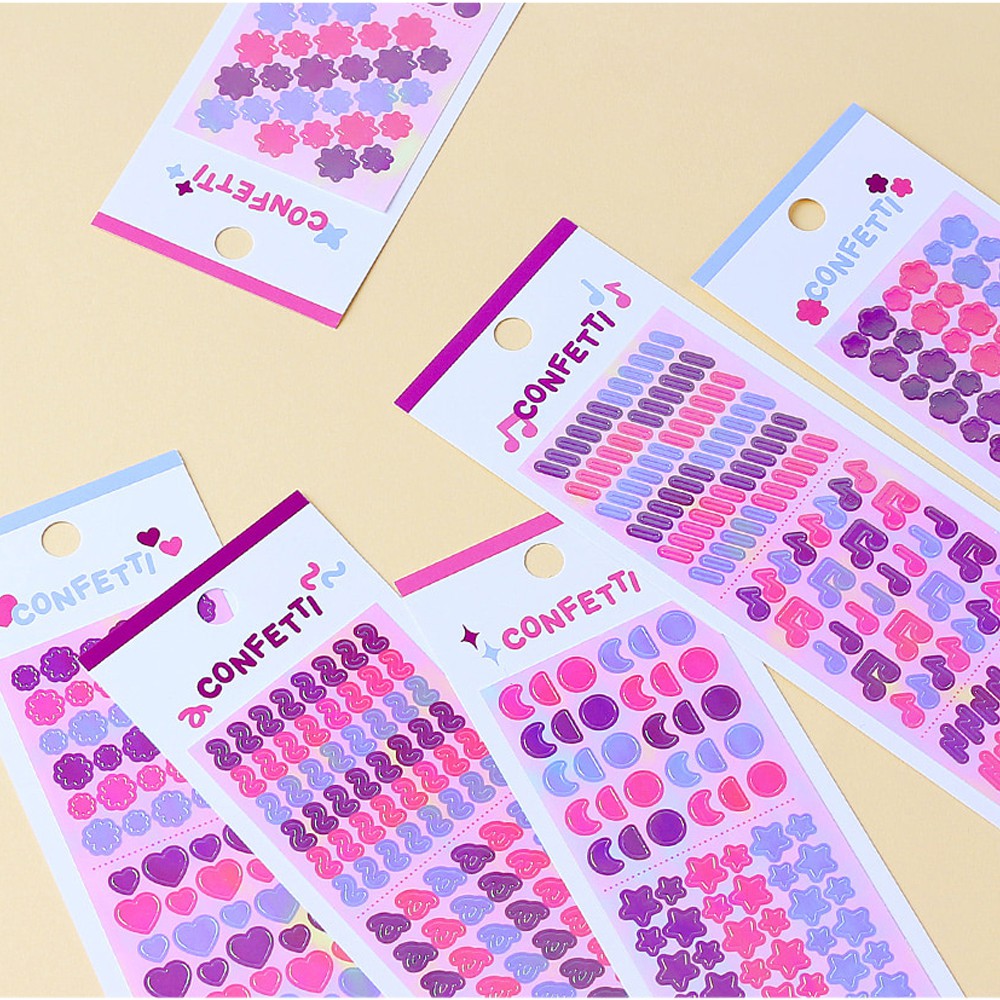 wannathis aurora pearly twinkle confetti sticker mini color 02 korea stationery shopee malaysia