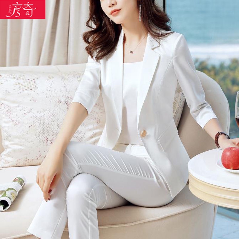 Office Work Button Slim Blazer Suit Coat White Suit Female Professional Suit  200 | Shopee Malaysia