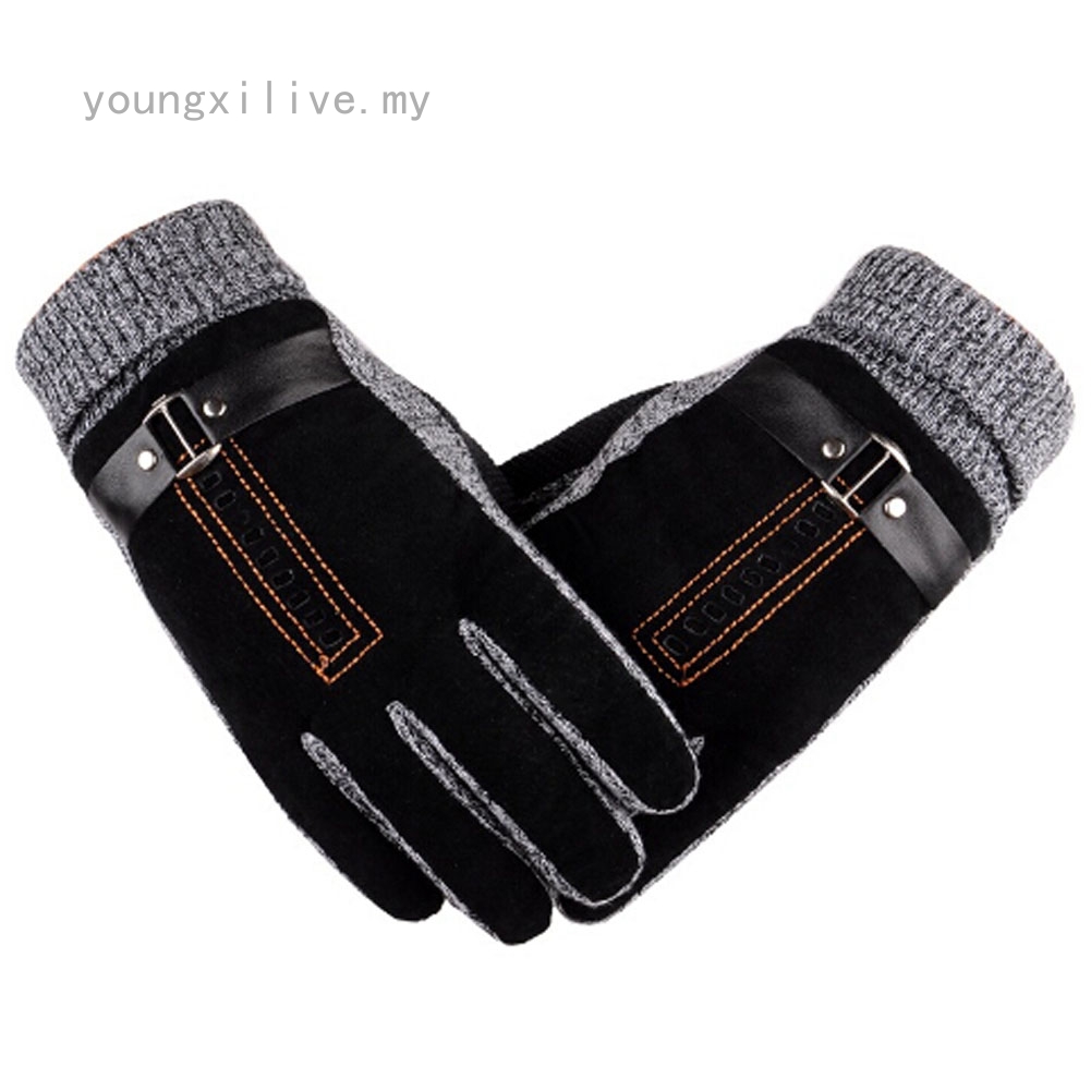 mens leather warm gloves