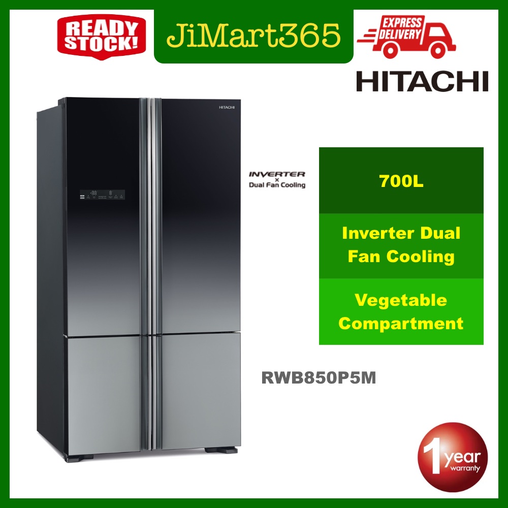 Hitachi 700L Inverter 4 Doors Fridge AeroCare Vege Compartment Bottom