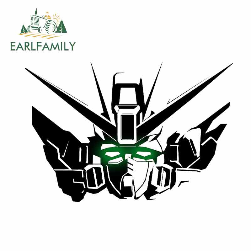 EARLFAMILY 13x9.8cm GUNDAM Car Stickers Sugar Skull Car Door Protector Polyethylene JDM Sunscreen Waterproof Accessories