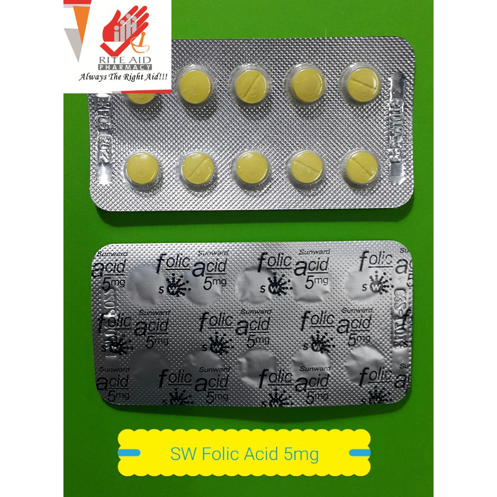 Sunward Folic Acid 5mg Tablet (1x10's) Exp Nov 2023 | Shopee Malaysia