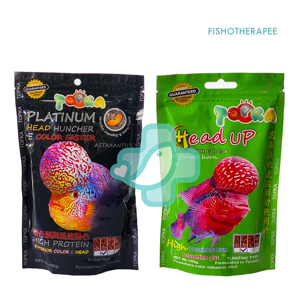 Topka Flower Horn Fish Food Platinum Head Up 100g Pellet Makanan Ikan