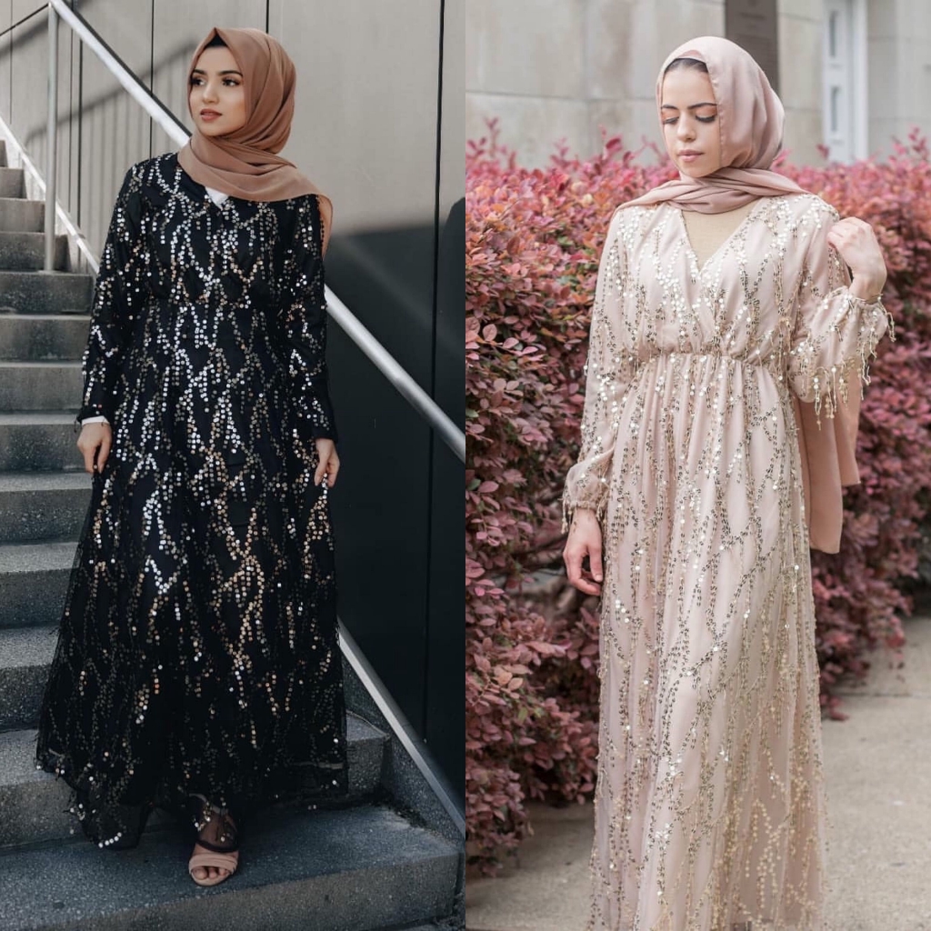 Women Muslimah  Jubah Long Dress  Fashion Sequin Baju  Kurung 