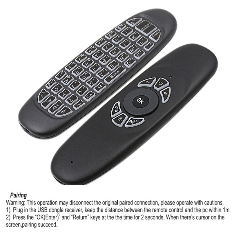 Premium Durable 2 1 Wireless Game Keyboard Backlit Remote Control C120 Fly Air Mouse Rechargeable 2.4G Android Contro... - Image 5