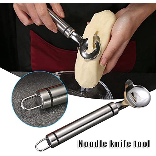 1pc Stainless Steel Manual Pasta Maker Noodle Making Tool Roller Cutter Sliced Noodles Food Mee Knife Pisau Buat 不锈钢削面刀