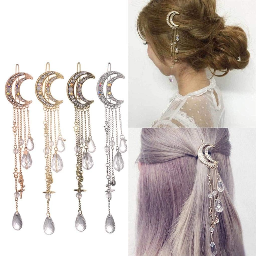moon and tassel hair clip