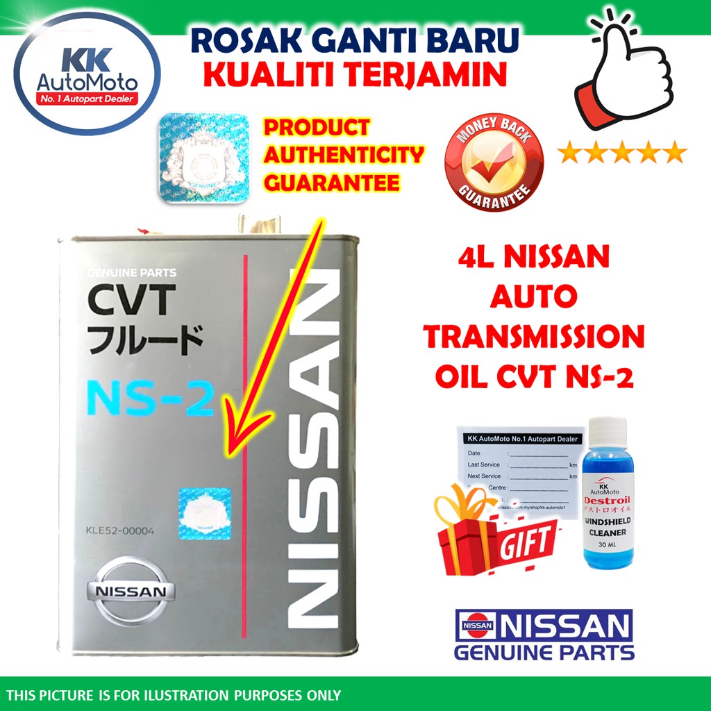 Genuine Nissan CVT Fluid NS2 / NS2 Auto Transmission Oil 4L (For