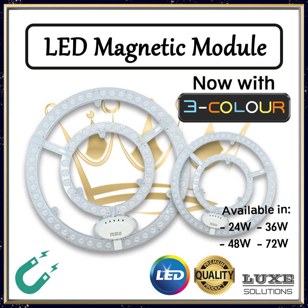 READY STOCK LED MAGNETIC Light Source Module 24W 36W 48W 72W Downlight/Ceiling/Fan Light Pendant Lantern Replacement