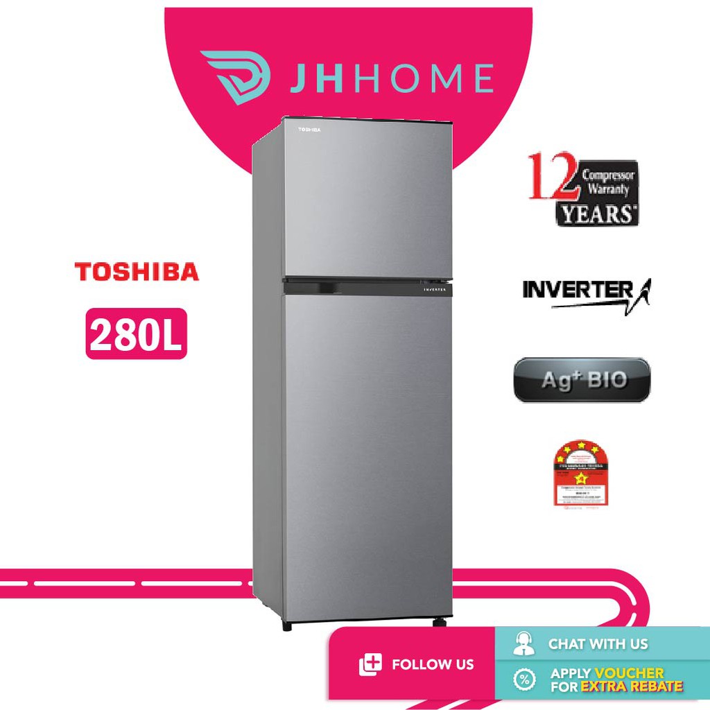 Toshiba 273L Inverter 2 Doors Refrigerator GR-B31MU(SS) | Star Silver ...