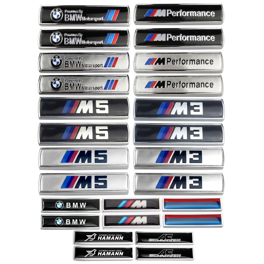 2pcs M Power M3 M5 AC Hamann Metal Car Sticker Auto Body Side Emblem Badge Rear Decal for BMW X1 E87 E93 E86 E63 E64