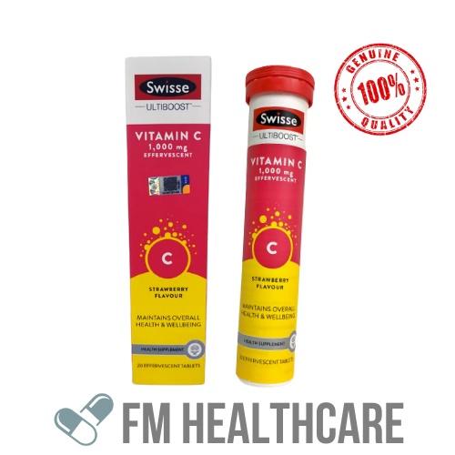Swisse Ultiboost Vitamin C 1000mg Effervescent 20 Tab (Strawberry) (Expiry date 07/2023