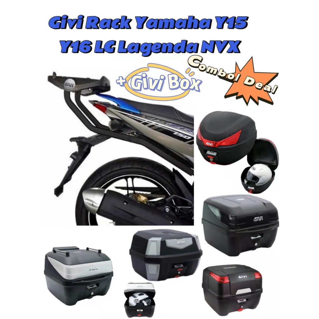 COMBO SET GIVI Yamaha Y16 Y15 LC LAGENDA NVX HRX Heavy Duty Rack J with ...