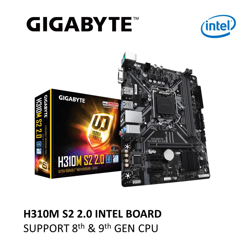 GIGABYTE H310M S2 2.0 ULTRA DURABLE MOTHERBOARD (INTEL LGA 1151) GA