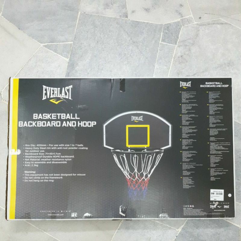 everlasting basketball backboard and hoop rim 400mm heavy duty steel ...