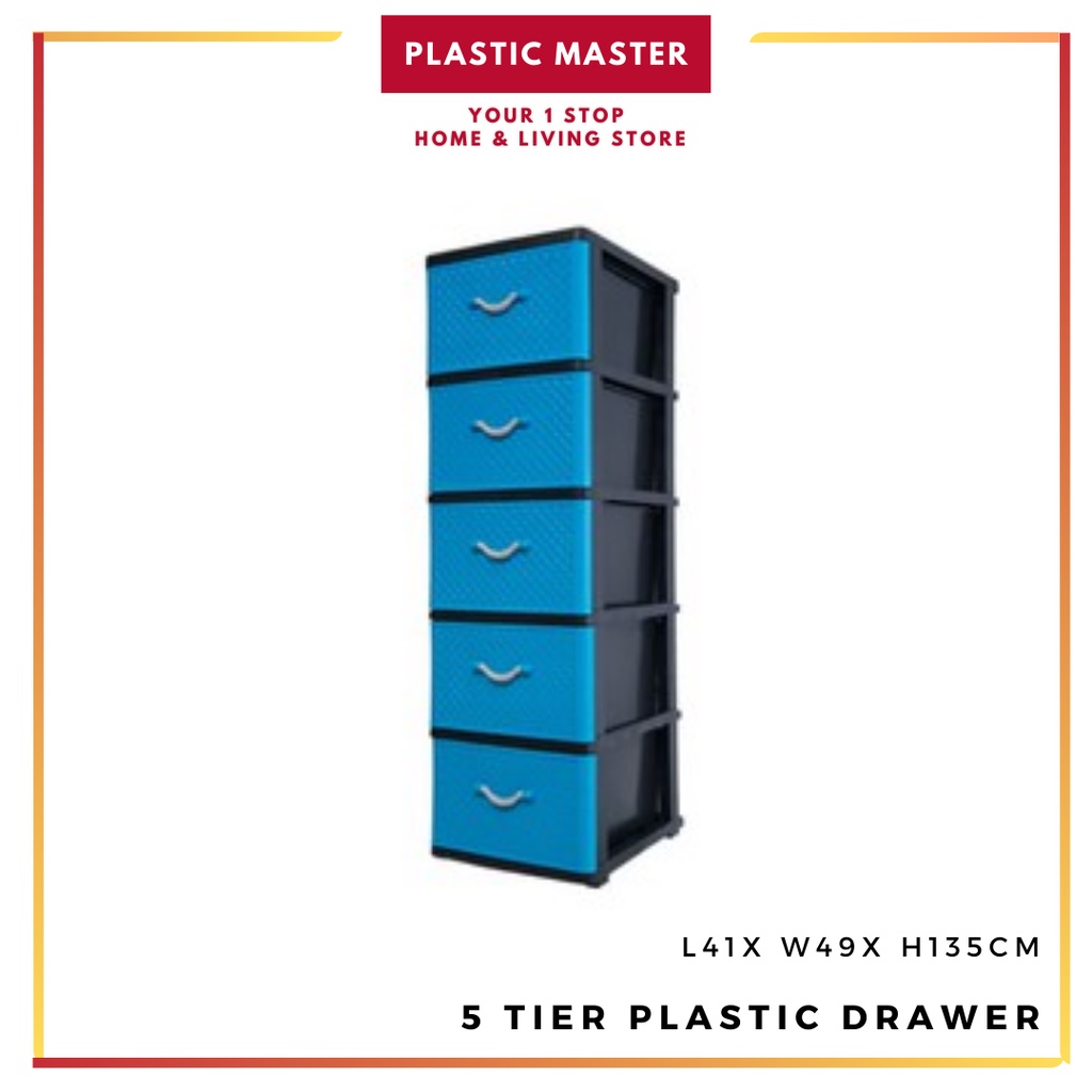 5 Tier Plastic Drawer, Storage B9750 Century Large Capacity
