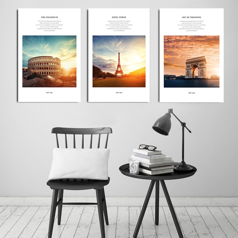 Roman Colosseum Arc De Triomphe Canvas Art Posters Prints Sunset Clouds Desert Home Decor Shopee Malaysia