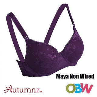 Autumnz Maya Nursing Bra (No underwire) - Lacy Pansy Purple Maternity Bra