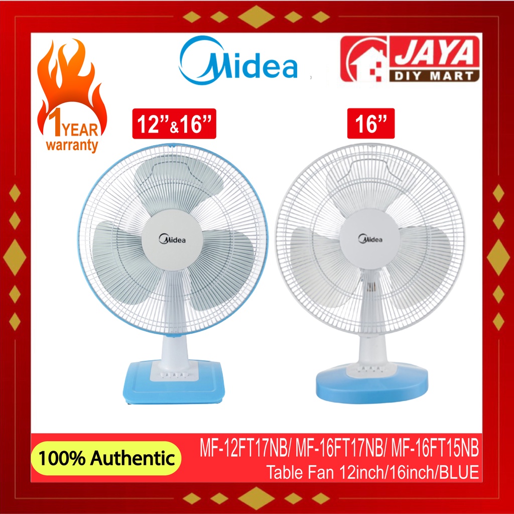 Midea Table Fan 12in Mf 12ft17nb 16in Mf 16ft17nb Mf 16ft15nb Shopee Malaysia