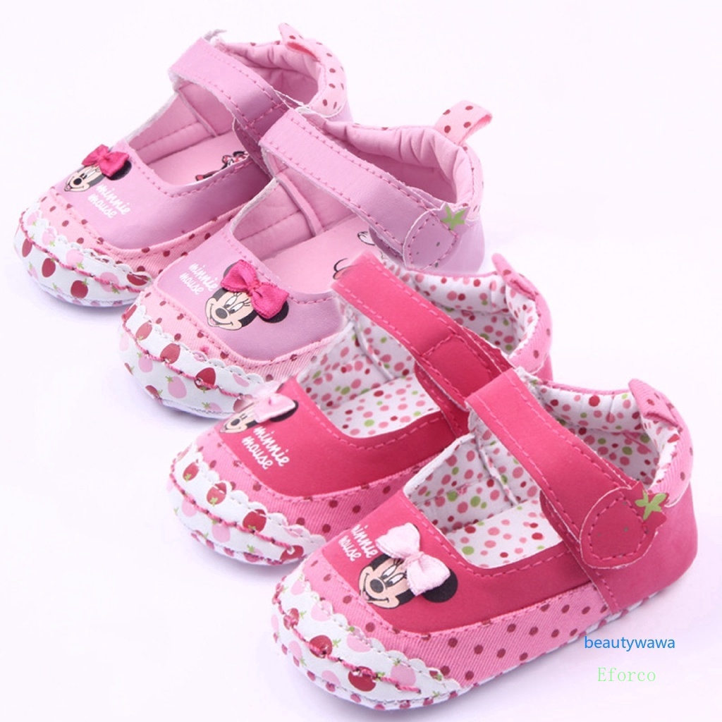 Newborn Kasut Bayi Perempuan Baby Girl Shoes Pink Minnie Mouse Shoes Cute  Anti-slip Toddler Soft Sole Baby Cartoon Princess Footwea | Shopee Malaysia