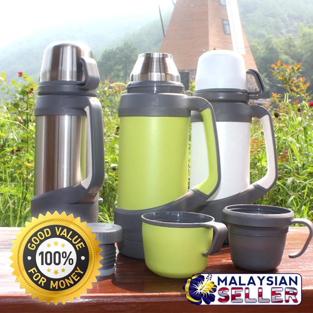 thermos flask two cups