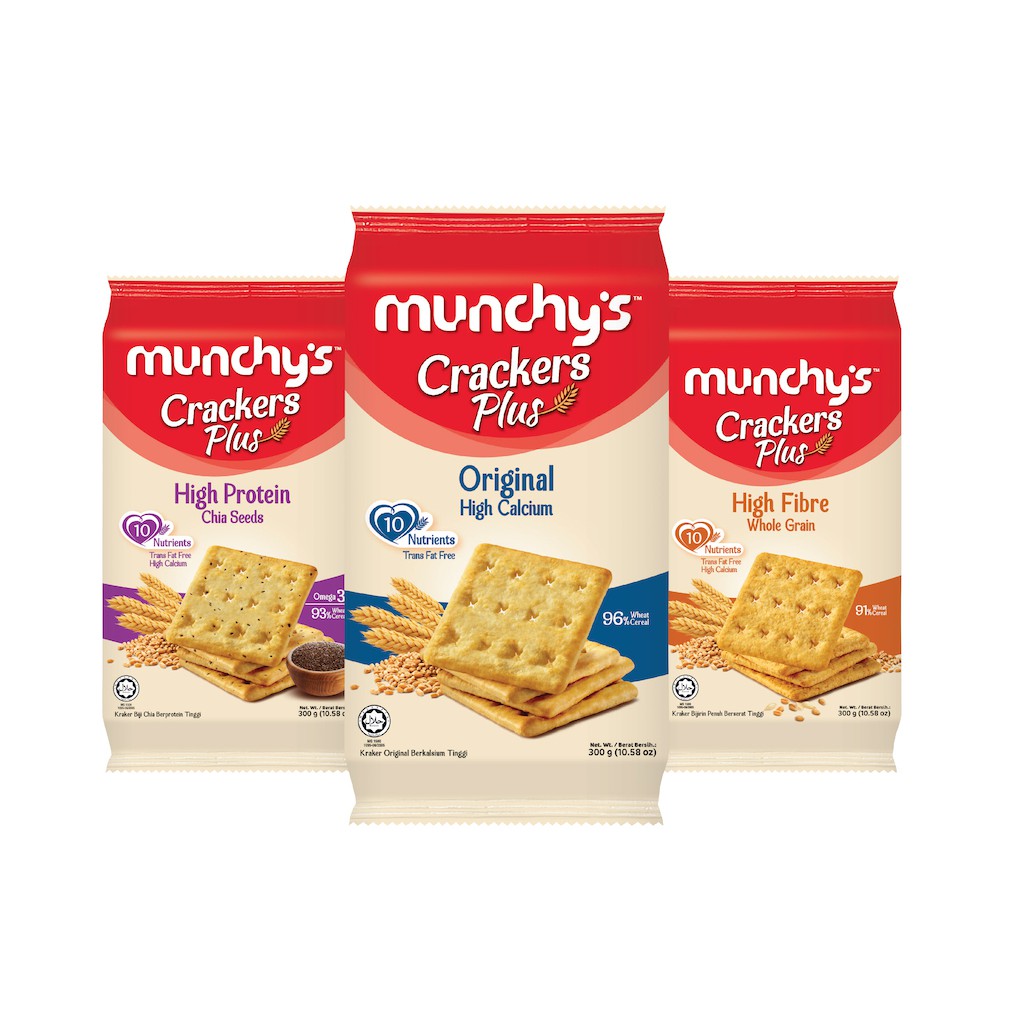 Munchys Crackers Plus 300g High Calcium Fibre Whole Grain Protein