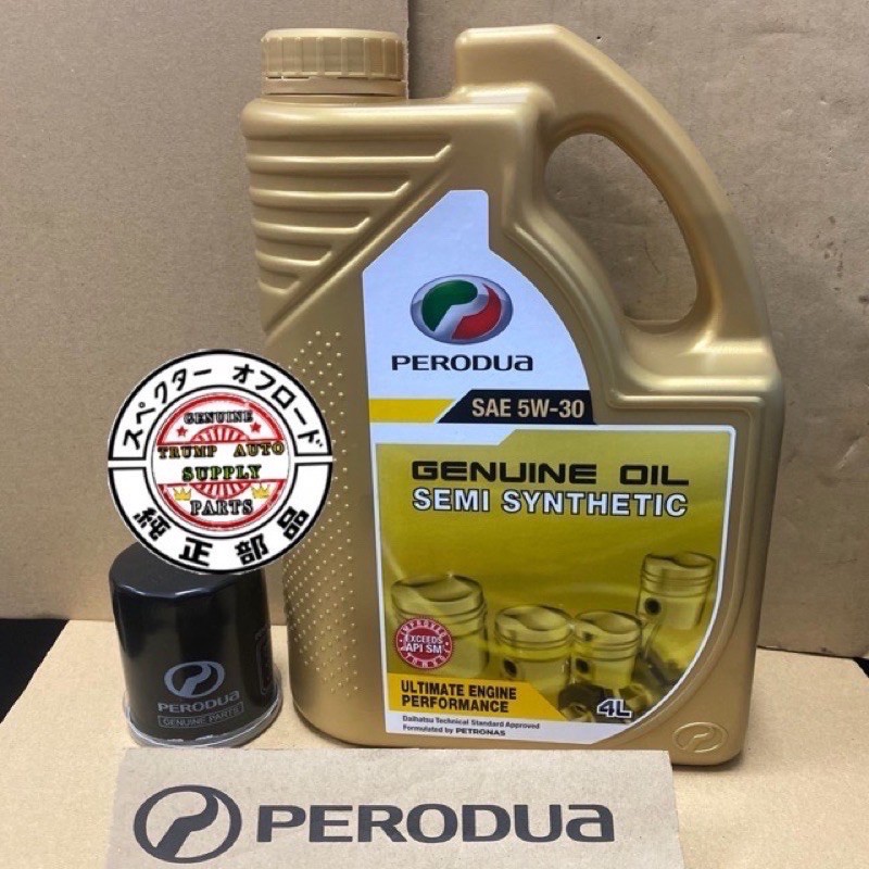 Petronas Engine Oil Original Perodua Engine Oil Semi Synthetic Sae 5w 30 4litre F O C Original Oil Filter Black Colour Shopee Malaysia