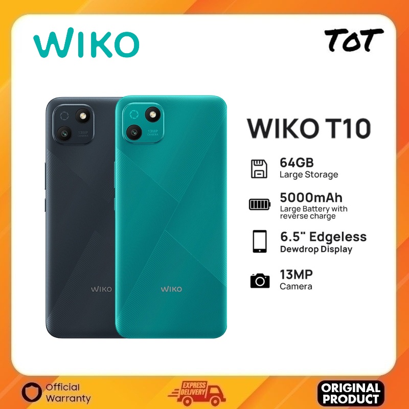 WIKO T10 Smartphone (2GB + 64GB) 5000mAh Mega Battery l 6.5" HD+ ...