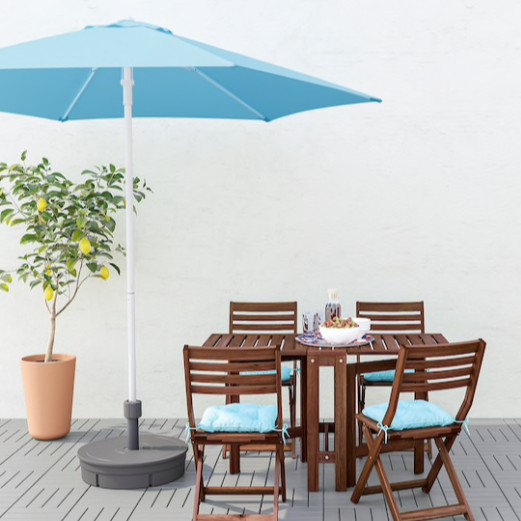 Ikea Hogon Parasol Light Blue 270 Cm Easy To Open Close The Canopy S Colour Lasts Longer In The Sun Can Wash Shopee Malaysia