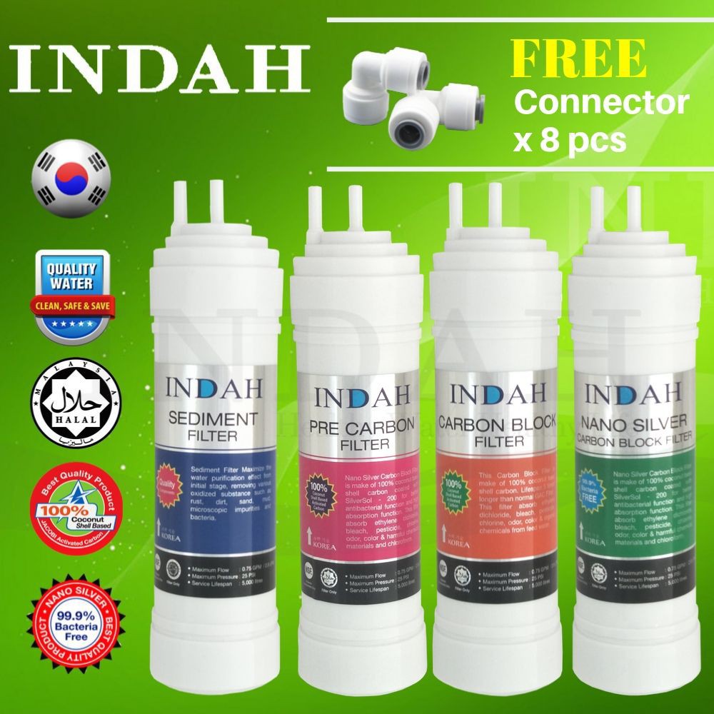 Water filter 8"/ 10" Indah Halal Korea Utype Patented 4 Korea Filter