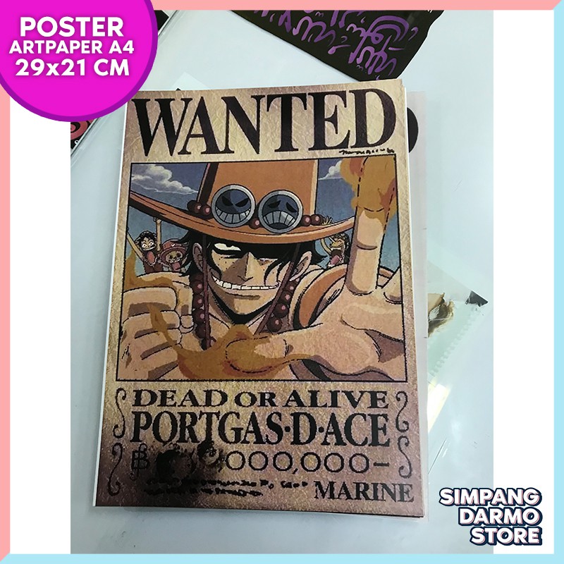 Straw Hat S Most Wanted Bounty Fugitive One Piece Poster Shopee Malaysia