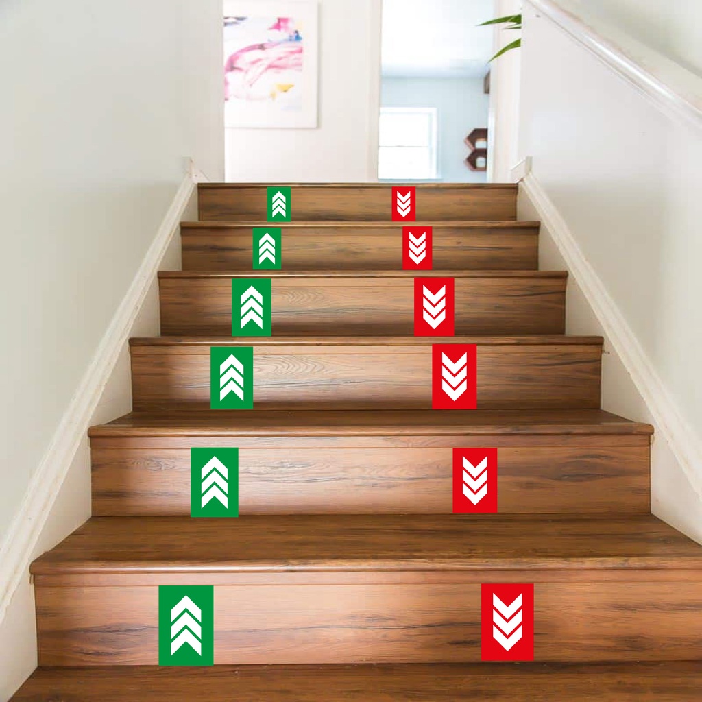 ARROW GUIDE STICKER SOP ARAH LALUAN JALAN KAKI ARROW FLOOR STICKER (Green / Red ) 9cmx6cm