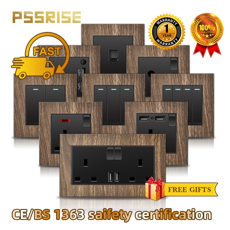 PSSRISE [M01] British Power Socket Wall Plug Socket OneStop Household