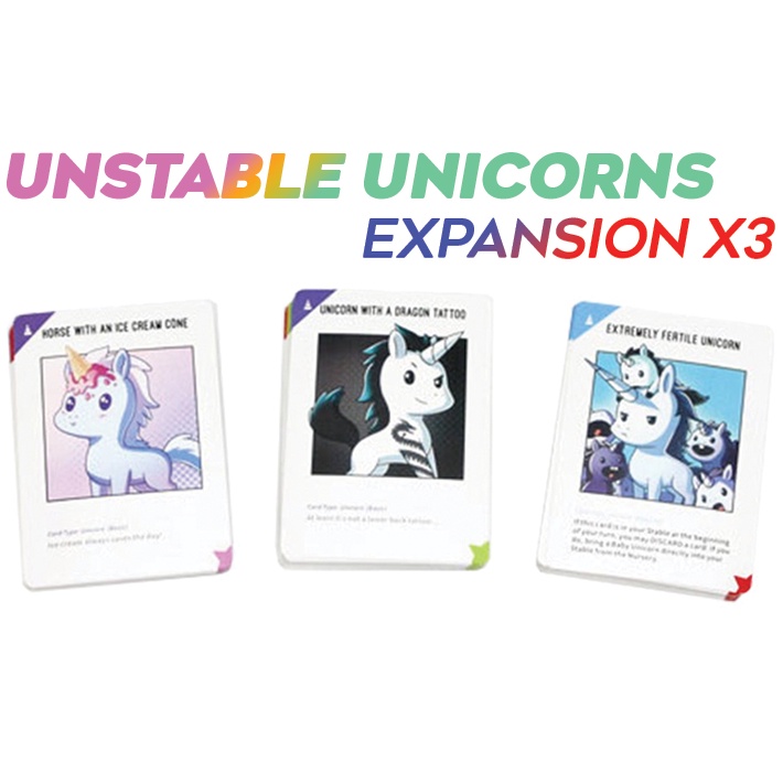 Unstable Unicorns New Edition Starter Basic Expansion Pack Card Games Board Party Kids Family