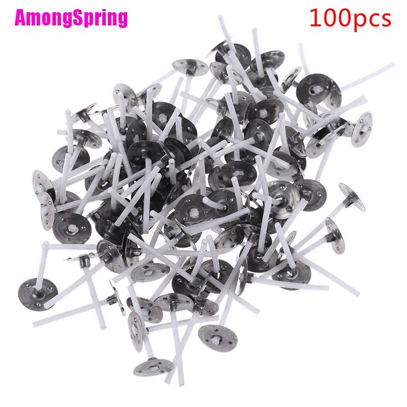 [AmongSpring] 100Pcs Candles Mold Wick Tabs Eco-Friendly Candle Sustainer Making Pure Cotton