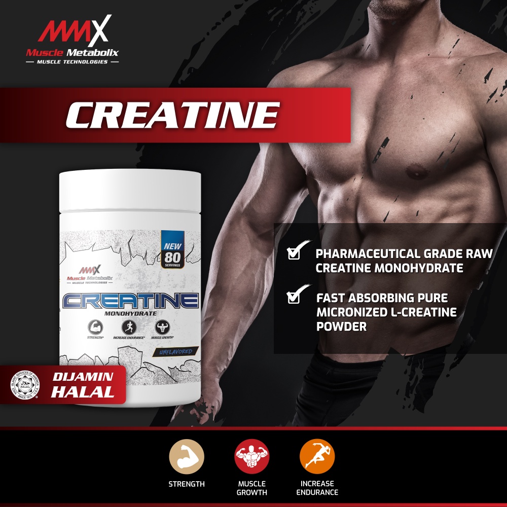 MMX CREATINE MONOHYDRATE,BULKING,SIZING,STRENGHT,BESARKAN MUSCLE,WATER