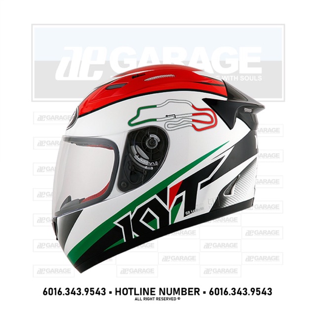 Kyt Rc7 Circuit Italy White Green Fluo Shopee Malaysia