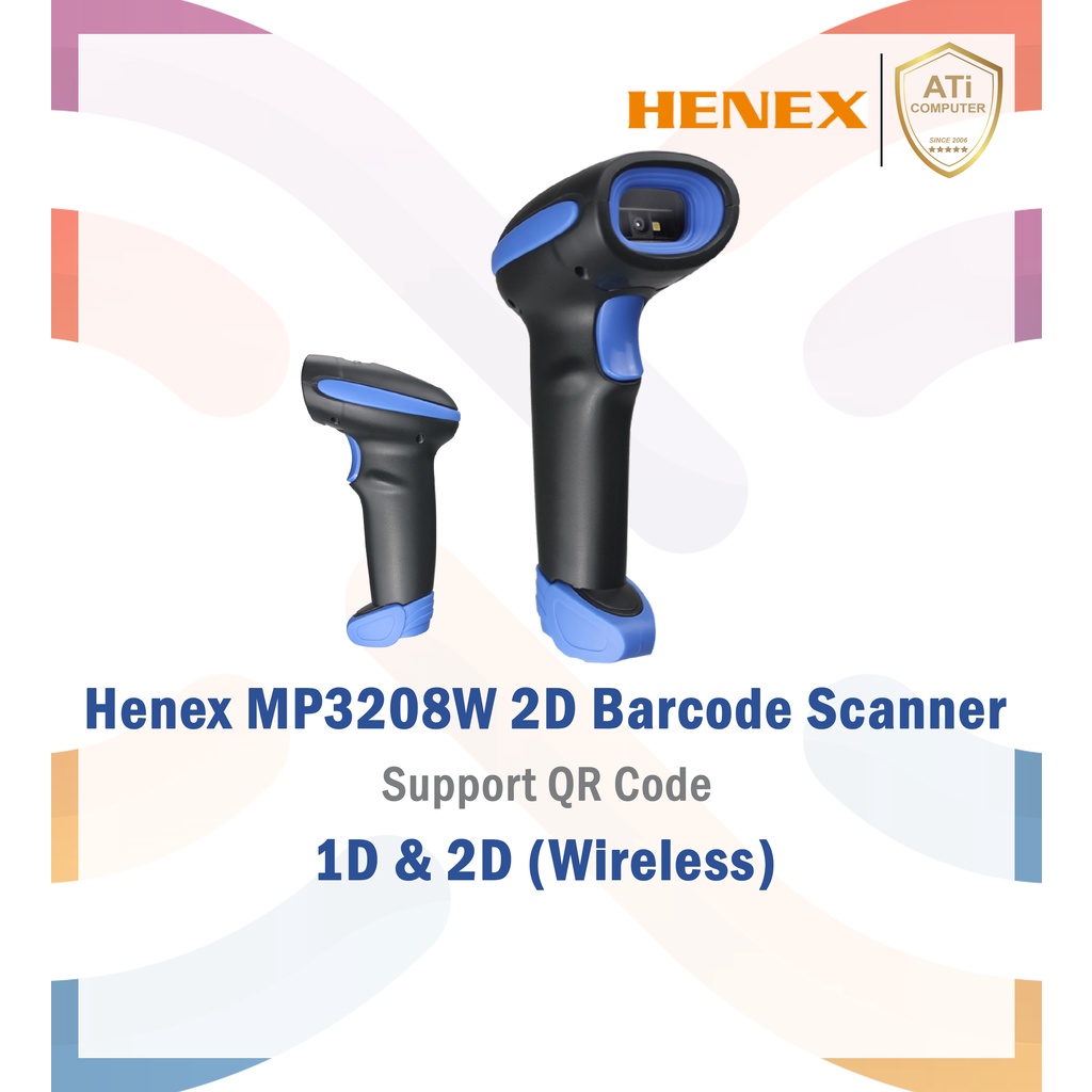(Barcode Scanner) Henex MP3208W Wireless Barcode Scanner (1D & 2D
