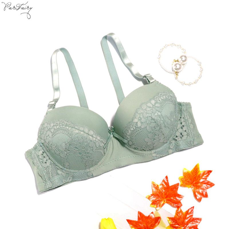 Parifairy Floral Lace Bras Solid Color Plus Size C Cup 38c 40c 42c 44c