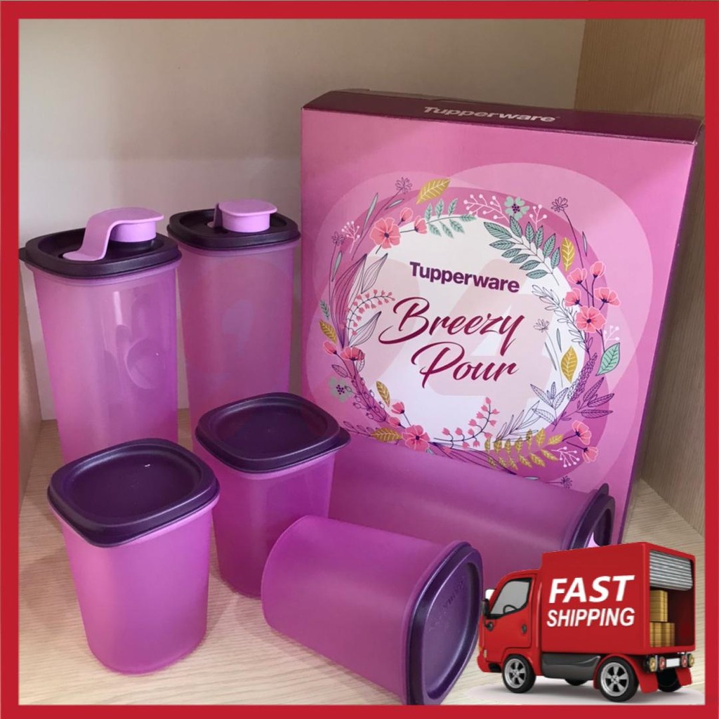 [Ready Stok] Tupperware Breezy Pour Set Smart Saver Round Set 440ml & 930ml Mini Stor N Pour 250ml Set