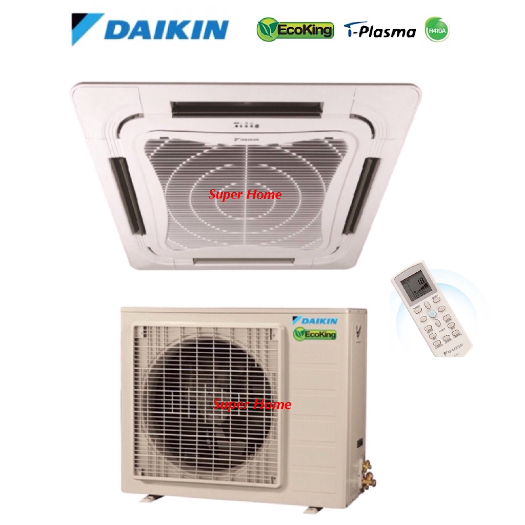Daikin Ceiling Cassette Aircond 3 5hp Eco King Air Conditioner Fcn35f Rn35d R410a Panel Bcfg1 Plck Non Inverter Shopee Malaysia