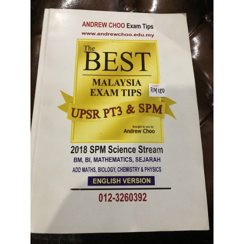 Spm Revision Book Reference Book Exercise For Science Stream Bio Physics Chemistry Andrew Choo Exam Tips Bookspm 2018 Shopee Malaysia