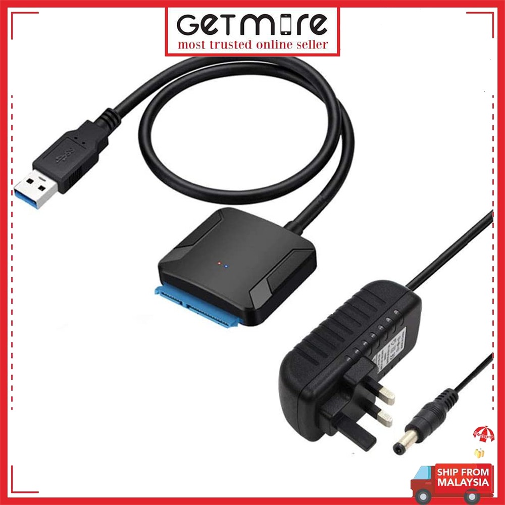 USB to Sata Adapter Cable with UK Standard Plug, USB 3.0 to SATA 22 pin